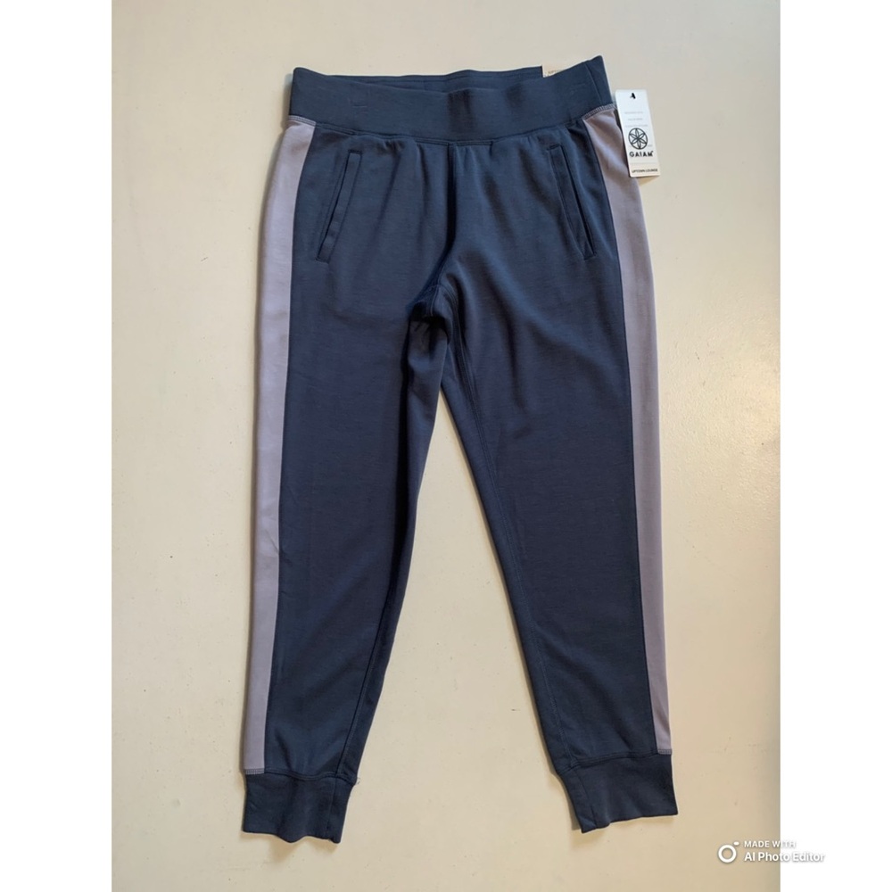 Gaiam Uptown Lounge Hudson Jogger Pants Size Small Blue Stitch Fix NWT